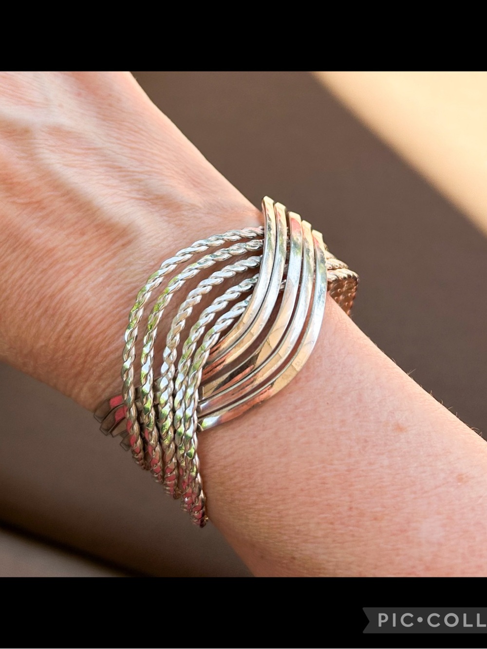Artisan Crafted Sterling Silver Wavy Cuff Bracelet